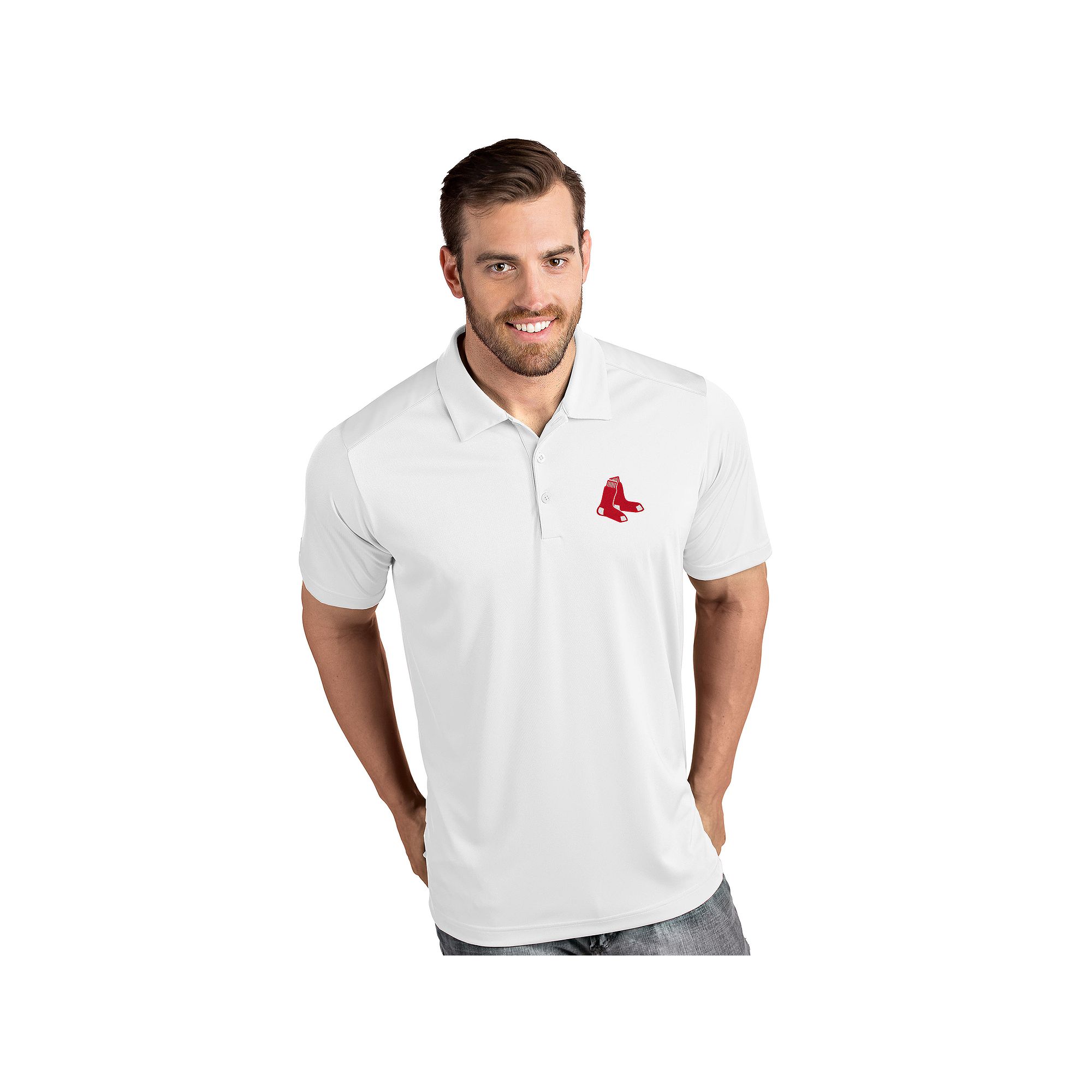 Mens Antigua Boston Red Sox Tribute Polo, Size: Small, White