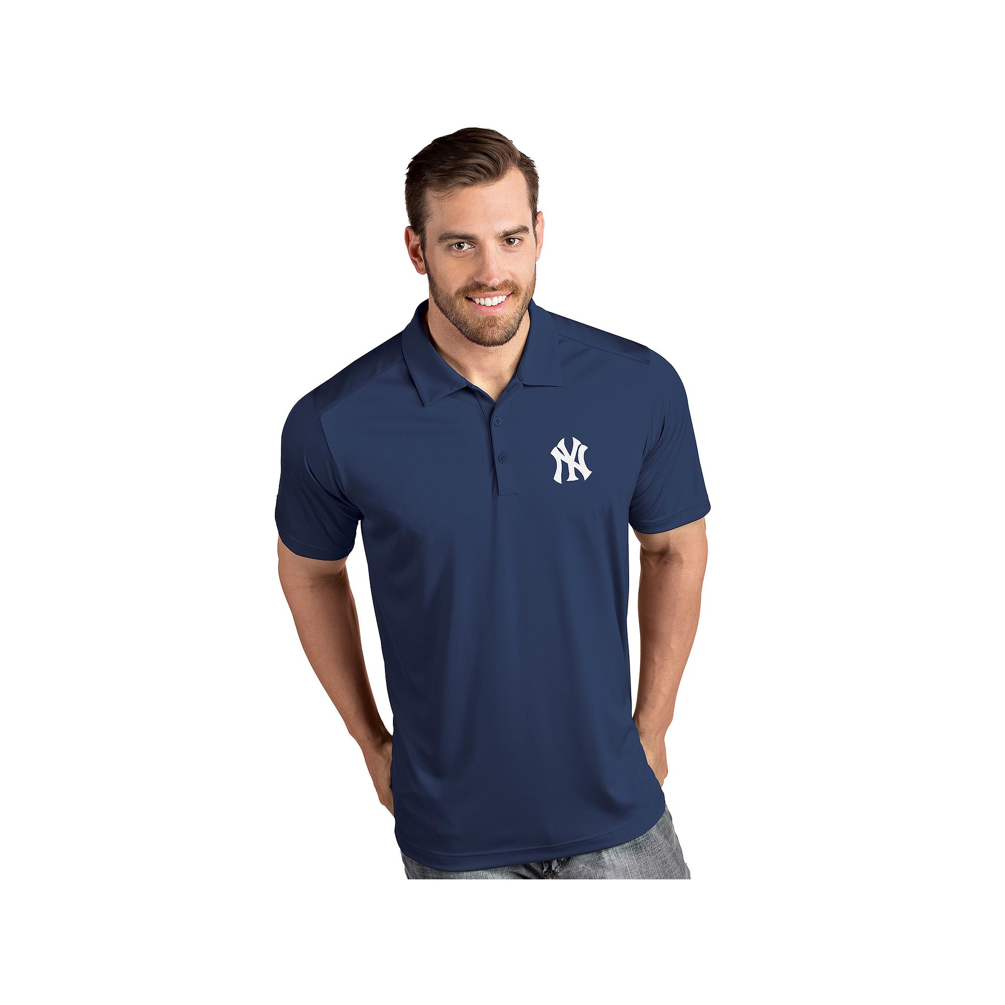 Mens Antigua New York Yankees Tribute Polo, Size: Small, Blue