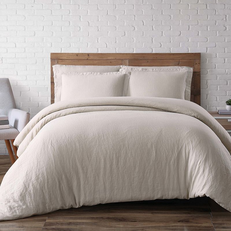 70262719 Brooklyn Loom Linen Duvet Cover Set with Shams, Be sku 70262719