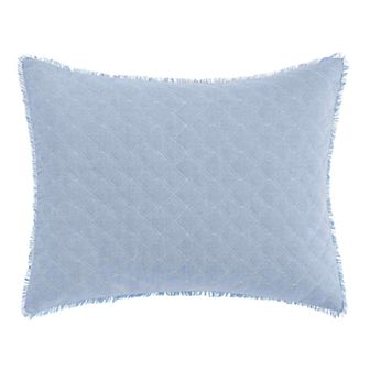 Laura Ashley Mila Chambray Blue Throw Pillow