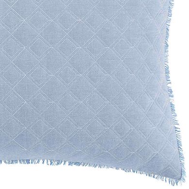 Laura Ashley Mila Chambray Blue Throw Pillow