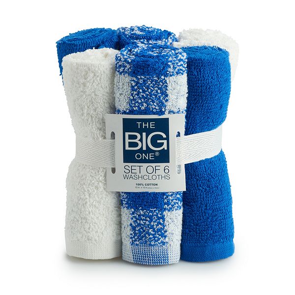 The Big One 6 pack Multi Color Washcloth Set