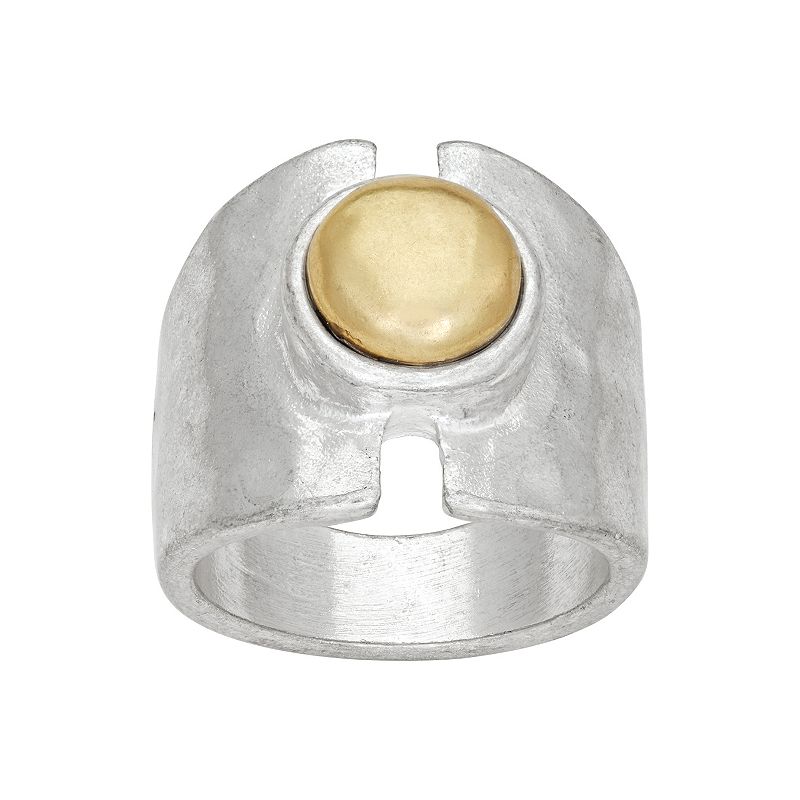 Bella Uno Two-Tone Ring, Womens, Size: 8, Silver