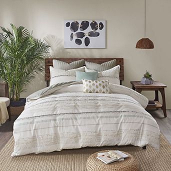 INK+IVY Nea Cotton Printed Duvet Cover Set with Shams