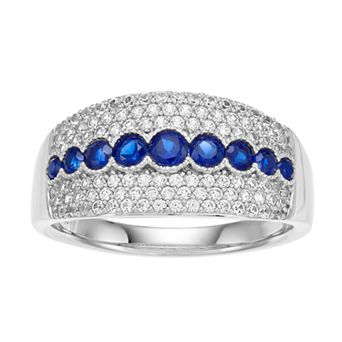 Sterling Silver Lab-Created Gemstone & Lab-Created White Sapphire Ring