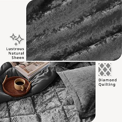 Intelligent Design Isabel Velvet Midweight Comforter Set with Throw Pillow