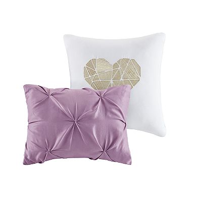 Intelligent Design Lara Metallic Printed and Pintucked Comforter Set with Coordinating Pillows