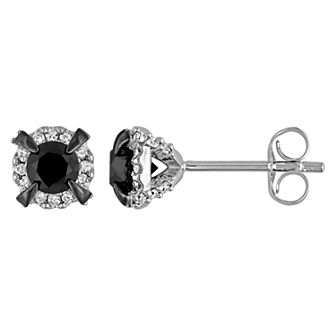 Stella Grace 10k White Gold 1 Carat T.W. Black & White Diamond Stud Earrings