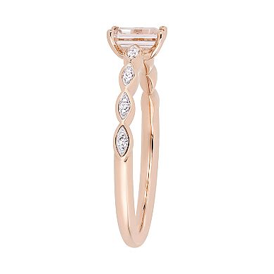 Stella Grace 10k Rose Gold Morganite & Diamond Accent Ring