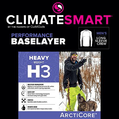 Men s Climatesmart by Cuddl Duds Heavy Weight ArctiCore Performance Base Layer Crew