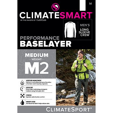 Men's Climatesmart by Cuddl Duds Medium Weight ClimateSport Performance Base Layer Crew