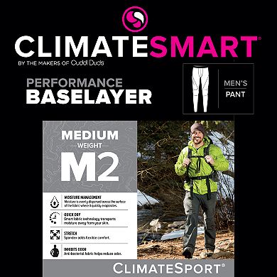 Men's ClimateSmart by Cuddl Duds Medium Weight ClimateSport Performance Base Layer Pants