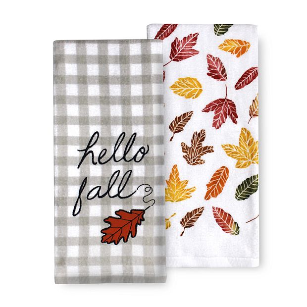 Monogrammed Autumn Plaid Hand Towels