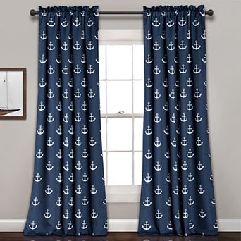 Lush Decor 2-pack Anchor Room Darkening Window Curtain Set