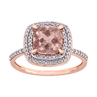 Stella Grace 14k Rose Gold Morganite & 1/3 ct T.W. Diamond Cushion Ring