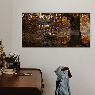 "Lakehouse" Large Wood Block Mount Wall Art