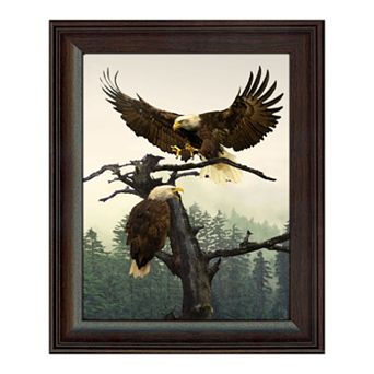 Eagle Couple Framed Behind Glass Wall Art