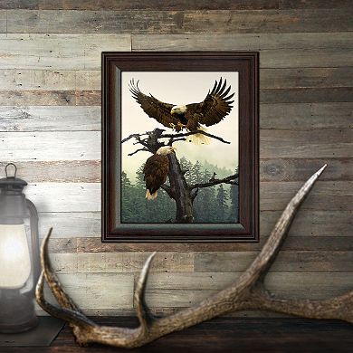 "Eagle Couple" Framed Behind Glass Wall Art