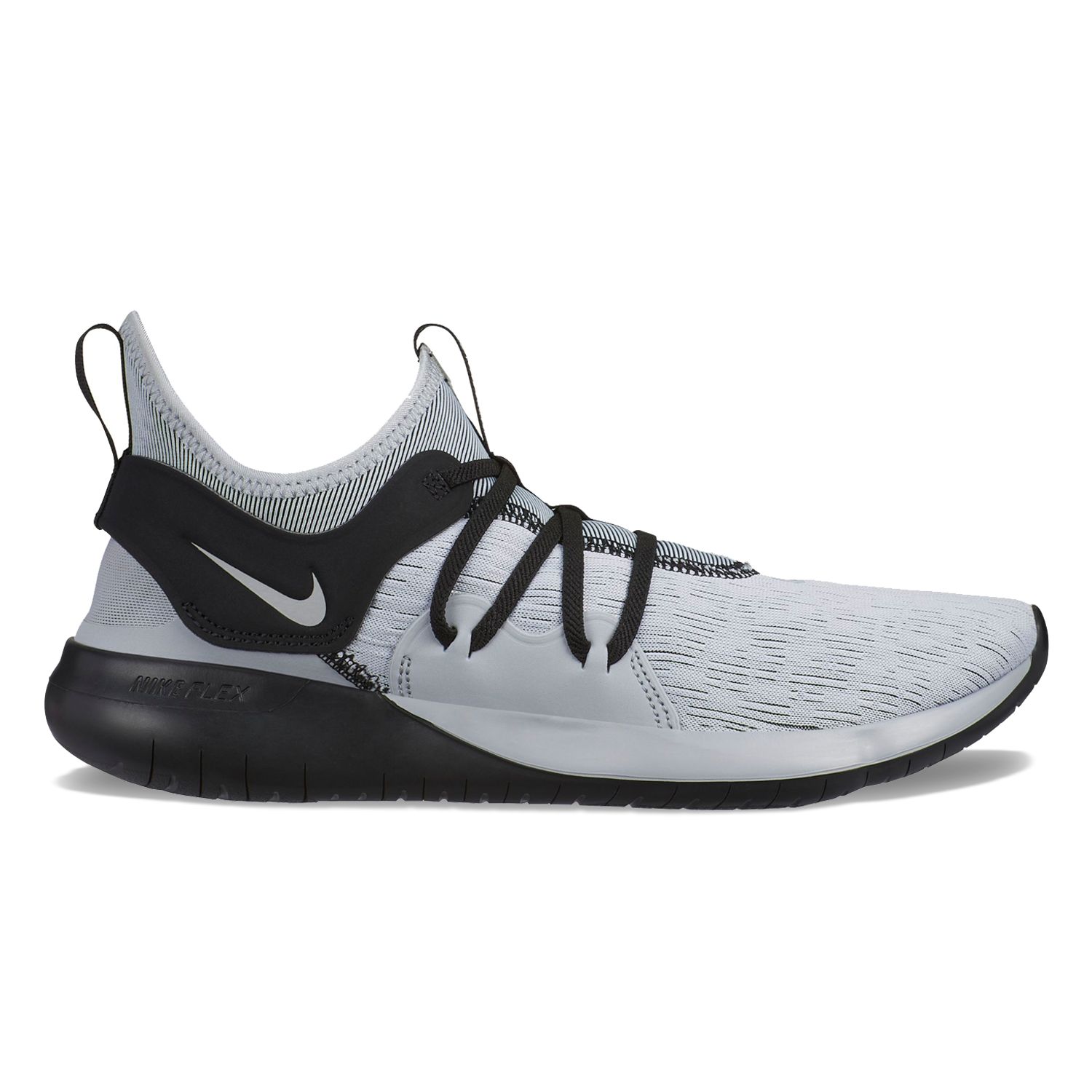 nike flex contact women's running shoes black and white