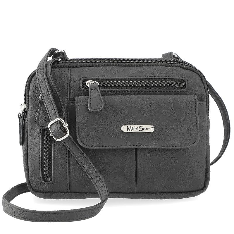 Womens MultiSac Zippy Crossbody Bag, Black