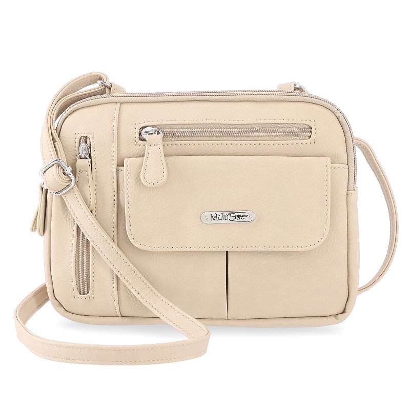 Womens MultiSac Zippy Crossbody Bag, Brown