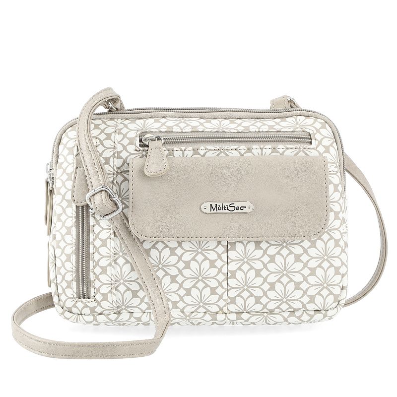 Women's MultiSac Zippy Crossbody Bag, Brown Geo Diamond