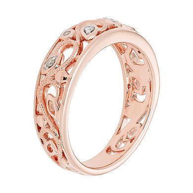 Boston Bay Diamonds 10k Rose Gold Diamond Accent Filigree Ring