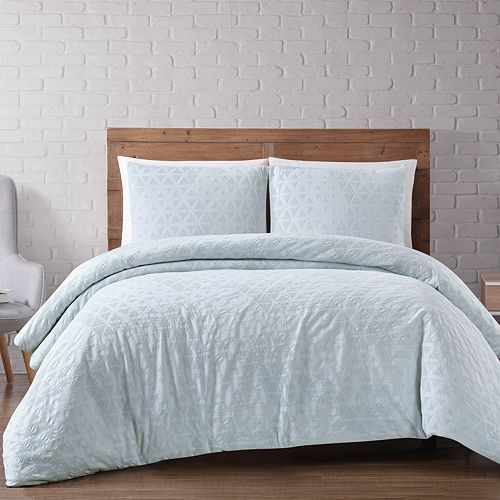 Brooklyn Loom Chicago Woven Diamond 3 Piece Blush Duvet