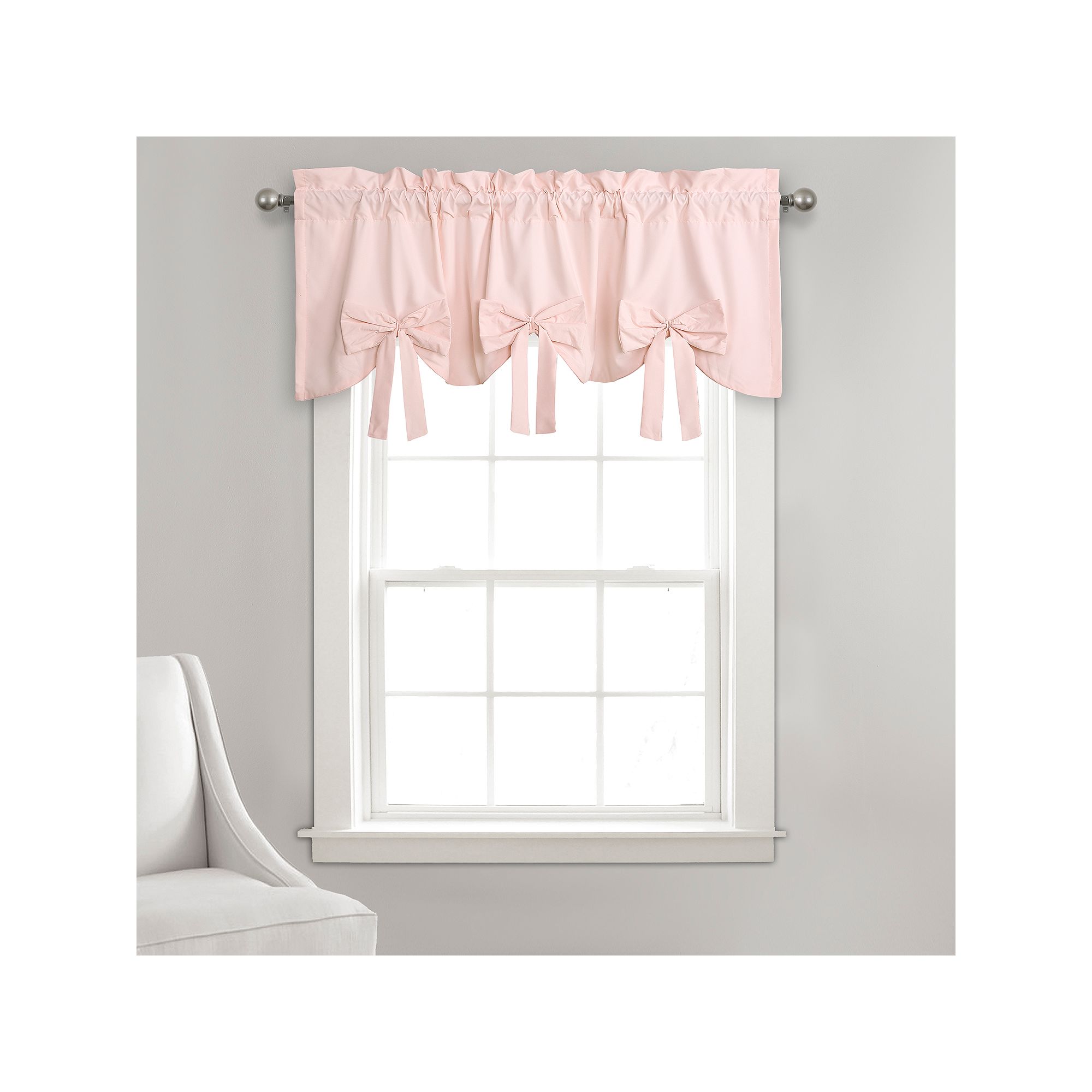 Lush Decor Melody Bow Valance, Blush