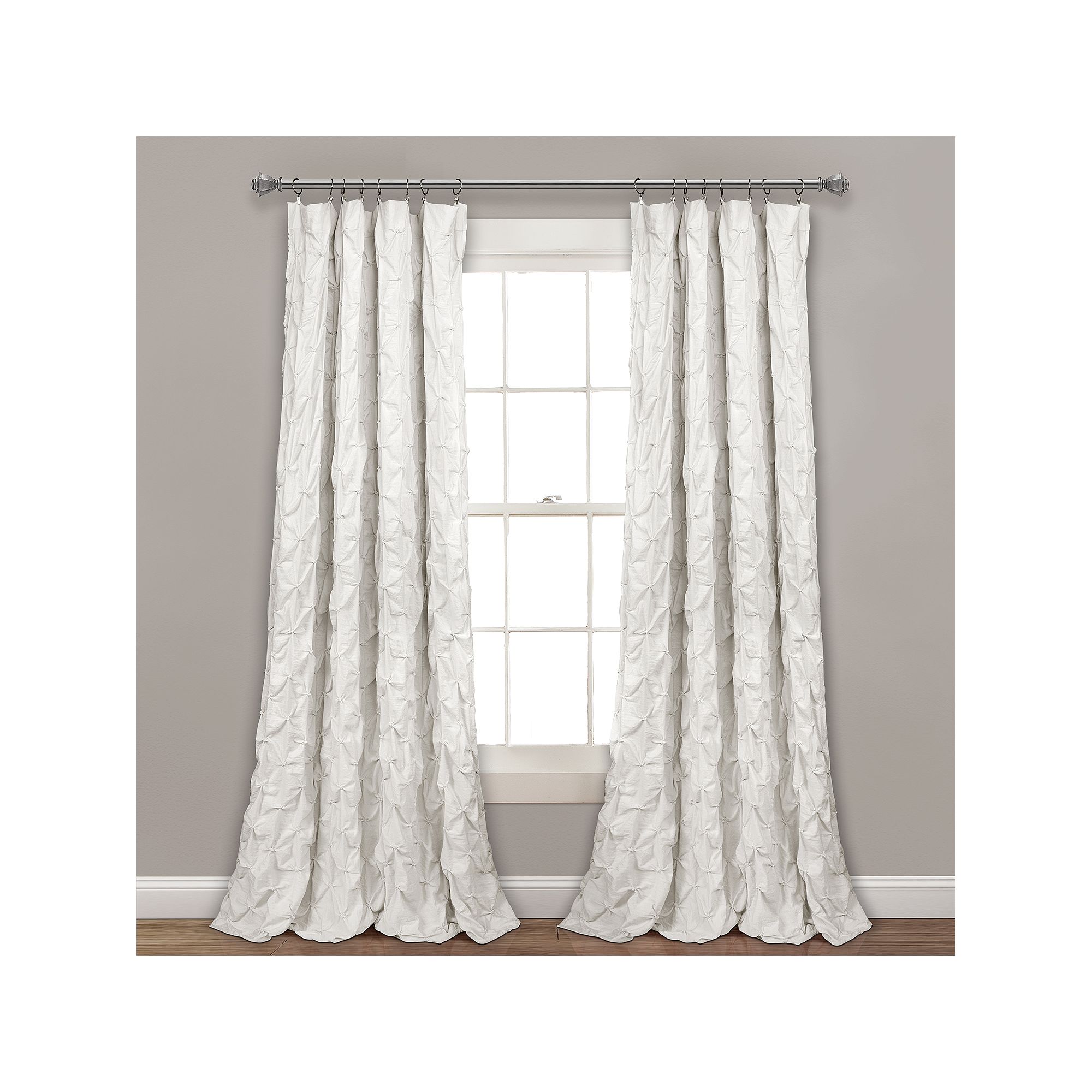 Lush Decor Ravello Pintuck Window Curtain, White