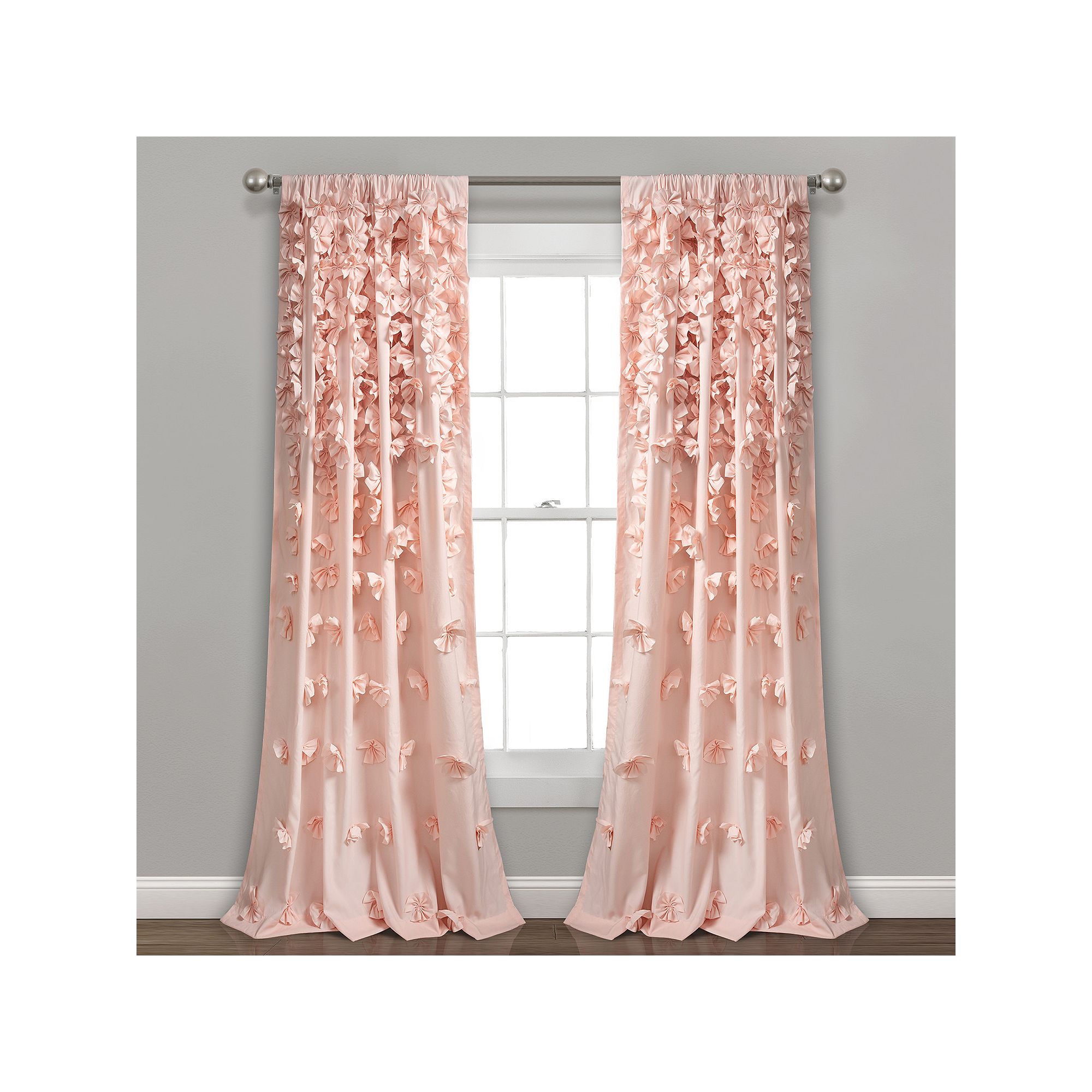 Lush Decor Riley Window Curtain Panel, Blush
