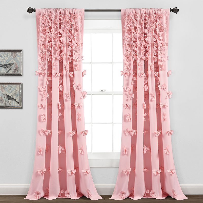 30055870 Lush Decor Riley Window Curtain Panel, Pink, 54X84 sku 30055870