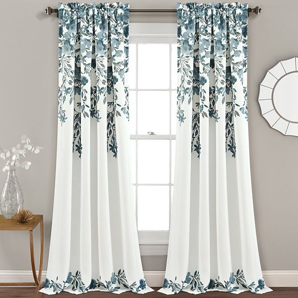 2pk 52"x84" Light Filtering Tanisha Curtain Panels Blue/Gray - Lush D&eacute;cor