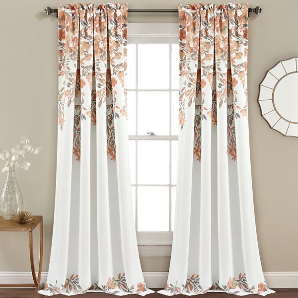 Set of 2 (84&#34;x52&#34;) Tanisha Light Filtering Window Curtain Panels Blush/Gray - Lush D&#233;cor