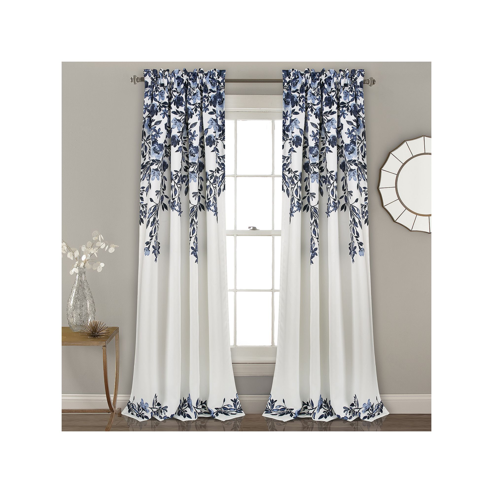 Lush Decor Tanisha Room Darkening Window Curtains Set, Blue