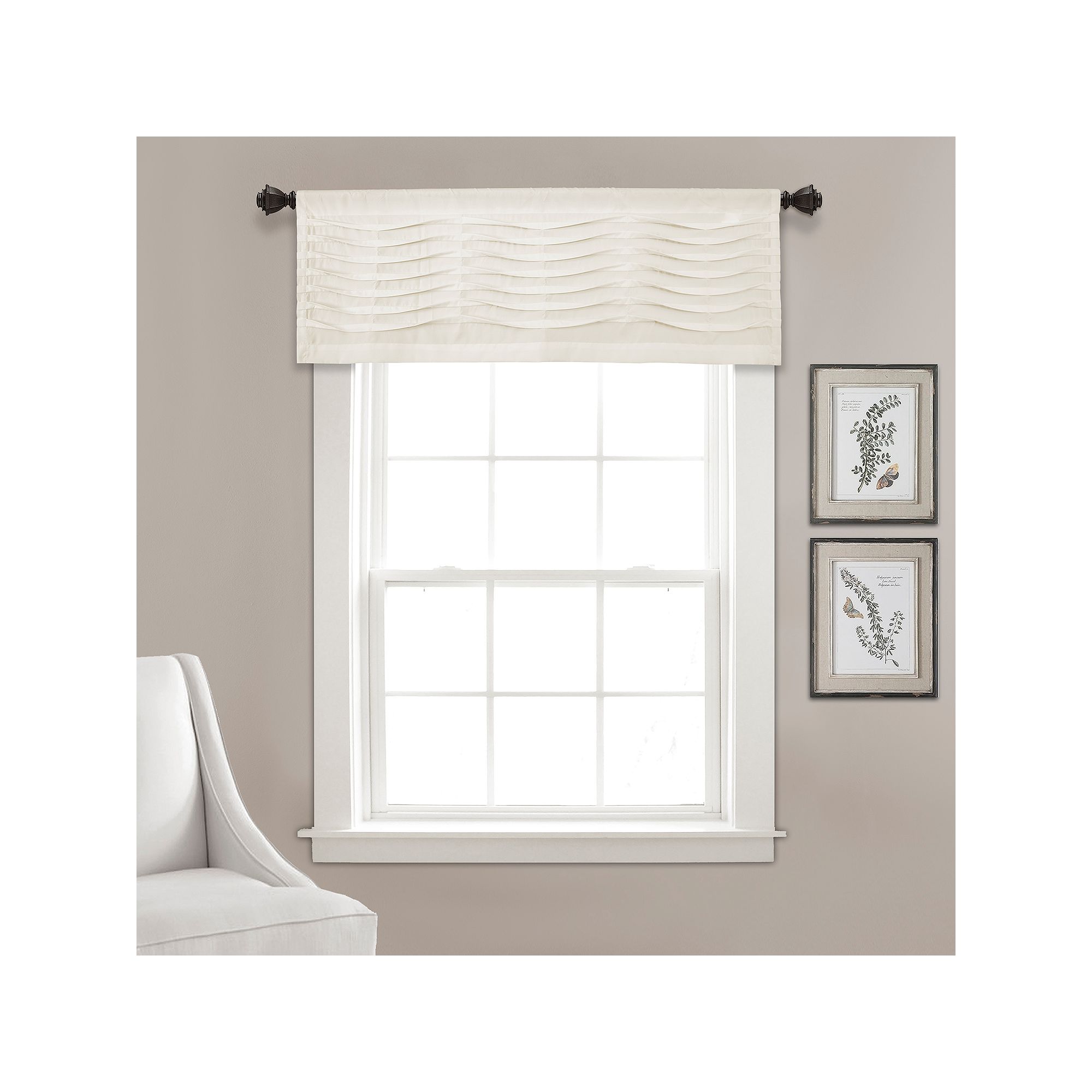 Lush Decor Wave Texture Valance, Ivory