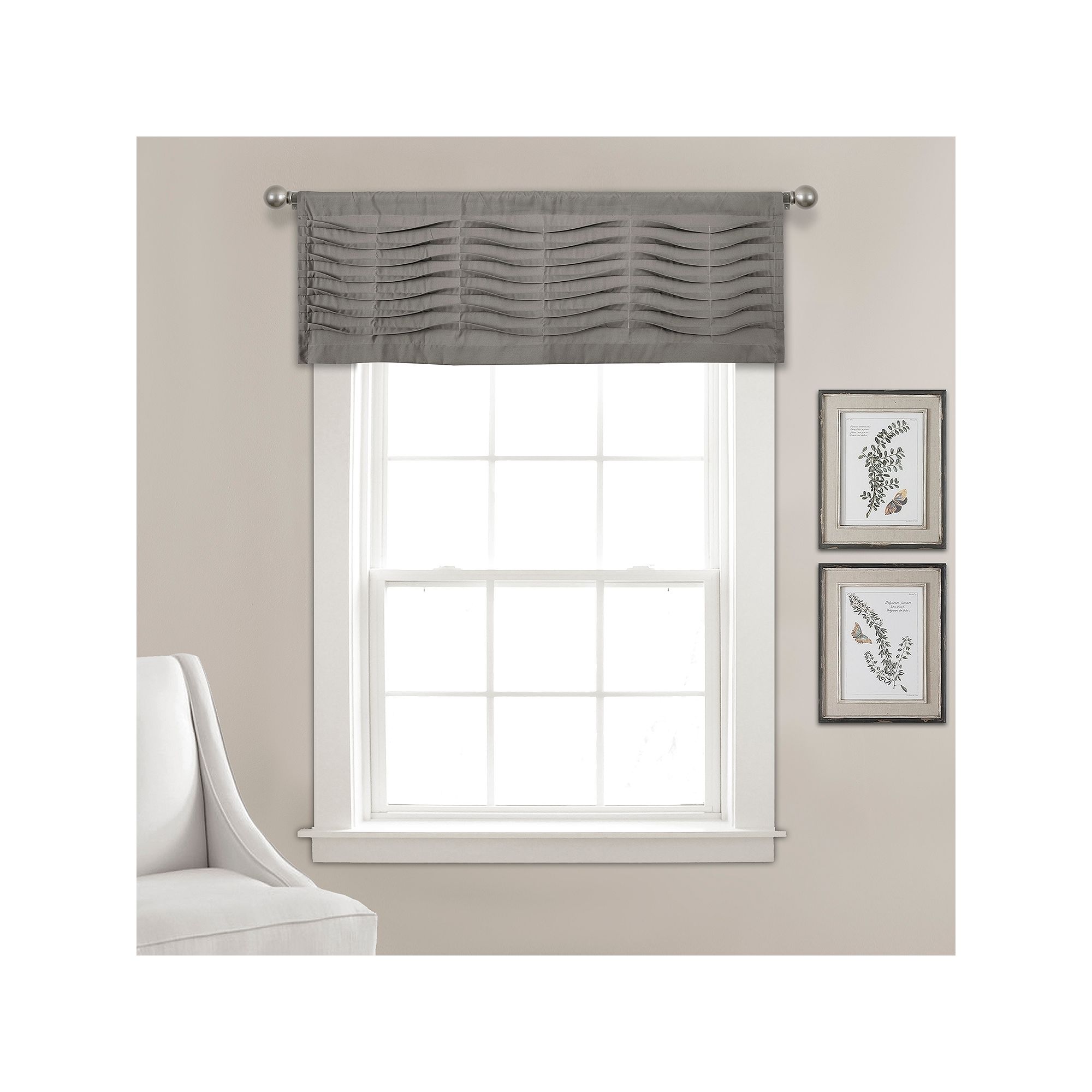 Lush Decor Wave Texture Valance, Dark Gray
