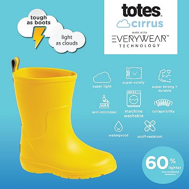 totes Cirrus Charley Kids Waterproof Rain Boots