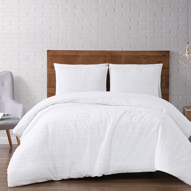PEM-America Brooklyn Loom Carlisle Comforter, White, Full/Queen