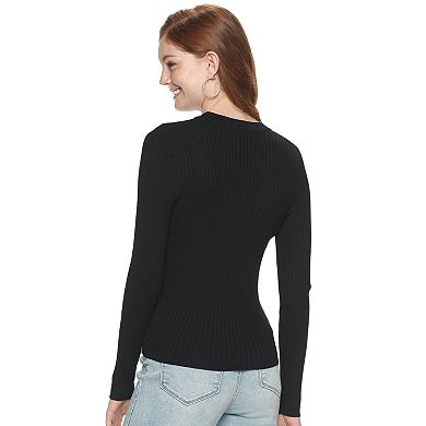 Juniors' It's Our Time Long Sleeve Ribbed Henley Top