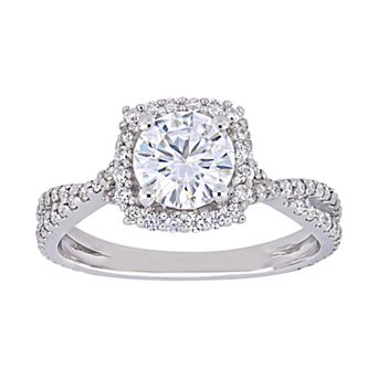 Stella Grace 10k White Gold Lab Created Moissanite Engagement Ring