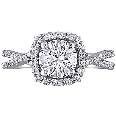 Stella Grace 10k White Gold Lab Created Moissanite Engagement Ring