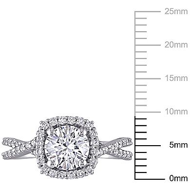 Stella Grace 10k White Gold Lab Created Moissanite Engagement Ring