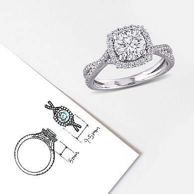 Stella Grace 10k White Gold Lab Created Moissanite Engagement Ring