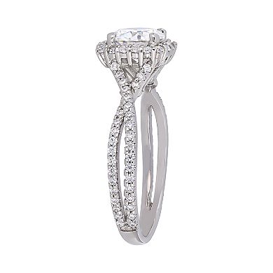 Stella Grace 10k White Gold Lab Created Moissanite Engagement Ring