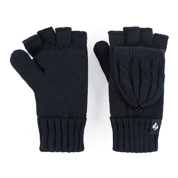 Heat Holders Ladies Thermal Fingerless Converter Gloves Black One