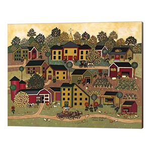 Canvas Wall Art Red Apple Quilt Barns by Cheryl Bartley 16W x 20H