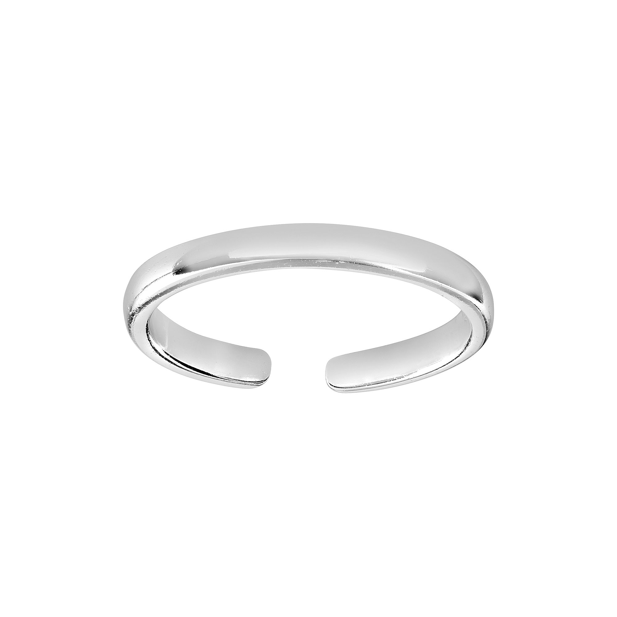 PRIMROSE Plated Sterling Silver Polished Band Toe Ring, Womens, Silver Ton