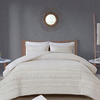 Madison Park Joelie 3 pc Seersucker Cotton Comforter Set with Shams