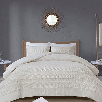 Madison Park Joelie 3-Piece Seersucker Cotton Comforter Set with Shams
